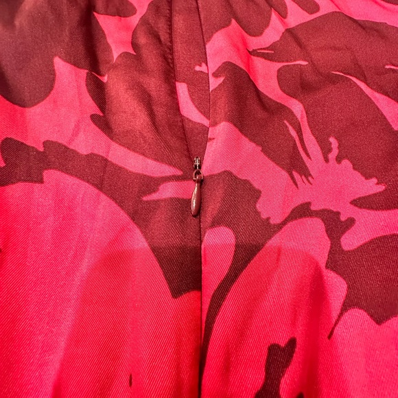 NWT Zara Satin faux Wrap Dress Cerise/Floral abstract pattern Ladies size M - Picture 13 of 13